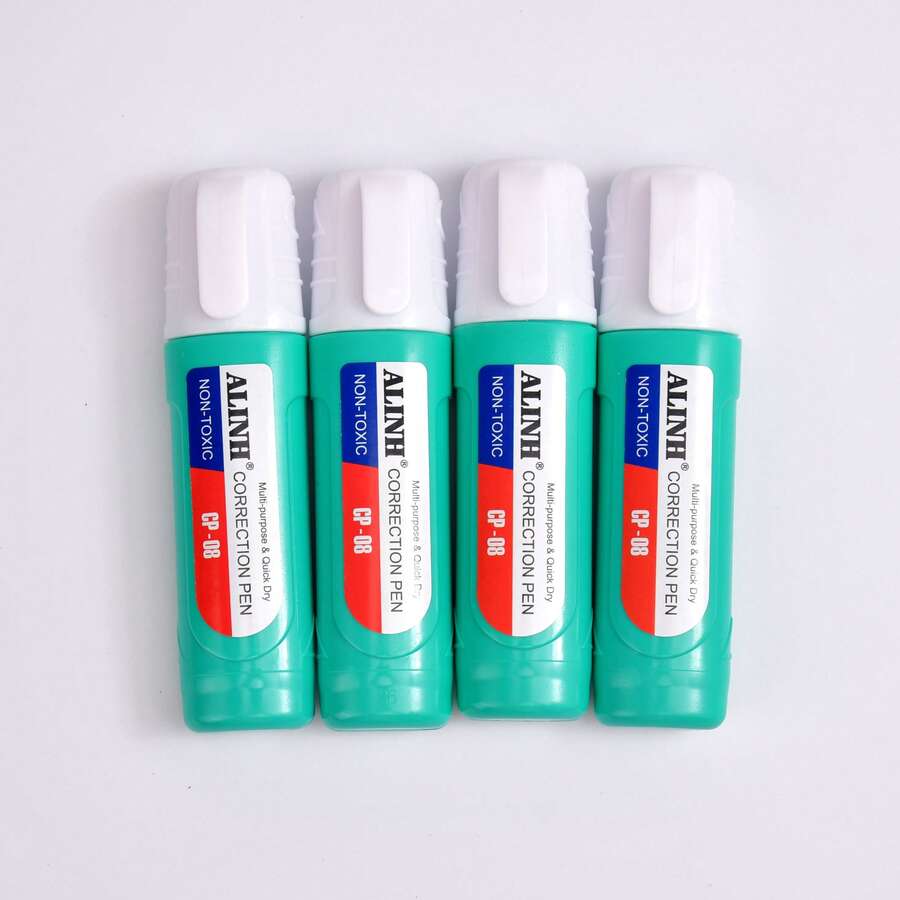 1. 4 Packs Quick Dry Correction Fluid Pens School Office Correction Supplies - 4-pack - View 1