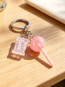 Cute Shiny Lollipop Keychain, Candy Keychain, Realistic Candy Bag Charm, Adorable Bag Pendant, Transparent Glow-In-The-Dark Acrylic Lollipop, Sweet Candy Bag Charm, Cute Style Keychain, Handbag / Wallet Charm, Backpack Decoration, Daily Bag And Car Key Decoration, Suitable For Friends, Family, Best Friends, Classmates, Unique Birthday Gift, Holiday Gift, Party Gift, Vacation Gift, Wedding Gift, Back To School Gift - Multicolor - View 2