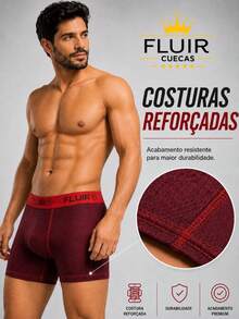 Kit com 10 Cuecas Boxer DRYFIT Lisa Box Masculino Adulto Forro 100% Algodão Conforto  Respirabilidade e Qualidade. - Multicolorido - Visão 4