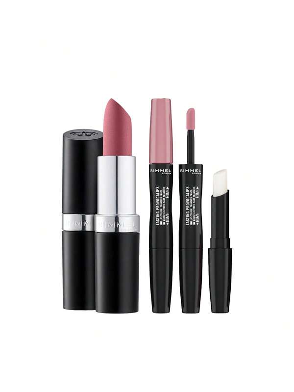 Rimmel [Bundle] Lasting Finish Satin Lipstick 904 Pink Frosting 4 G + Lasting Provocalips Double Ended Lipstick 220 Come Up 3.5 G