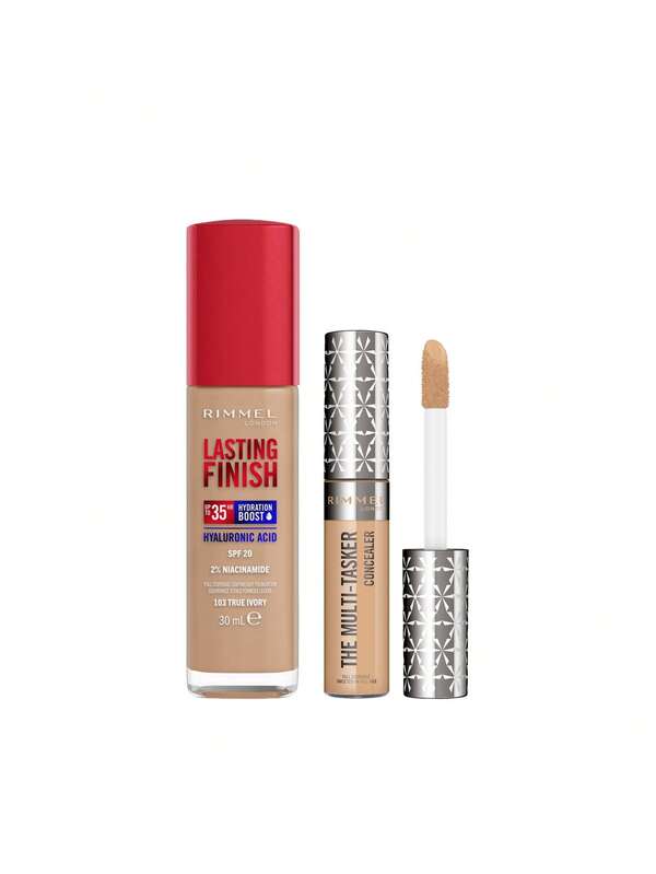 Rimmel [حزمة] كريم أساس Lasting Finish 35 Hour 103 True Ivory 30 مل + خافي عيوب The Multi-Tasker المرطب 050 Sand 10 مل