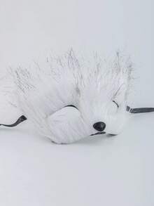 1pc Fluffy Fox Half Face Mask, Plush Animal Eye Mask With Adjustable Strap, Carnival Party Halloween Theme Costume Makeup Mask, 6 Colors Available - Multicolor - View 10