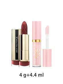 Max Factor [حزمة] أحمر شفاه إكسير اللون 080 فلفل حار 4 جرام + لمعان الشفاه 2000 سعرة حرارية 010 حلوى القطن 4.4 مل - 080 فلفل حار + 010 حلوى القطن - مشاهدة 2
