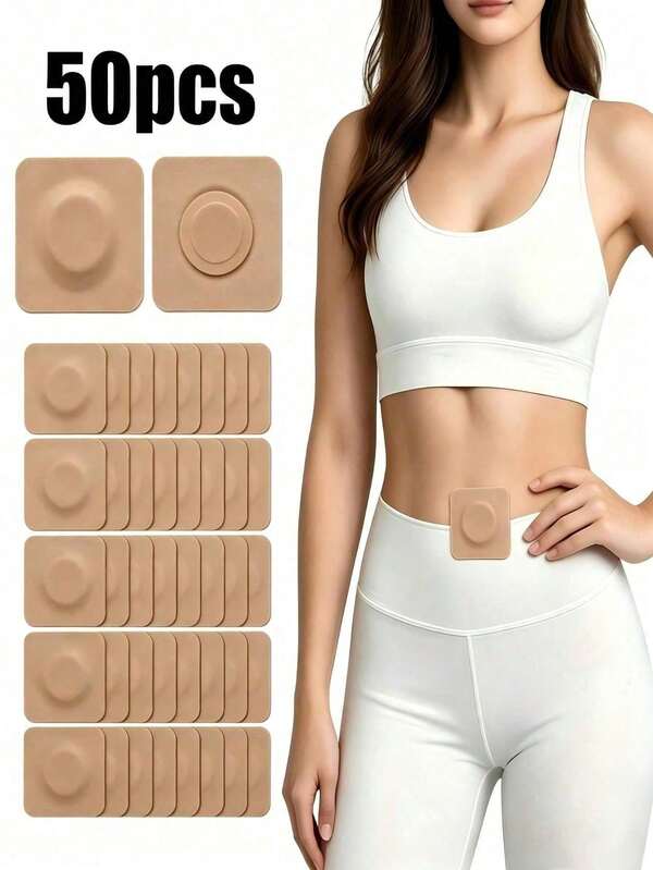 50Pcs Disposable Skin Tone Patches, Self-Adhesive Breathable Stickers, Sports Protection Accessories, Suitable For Wrapping, Daily Care And Outdoor Activities