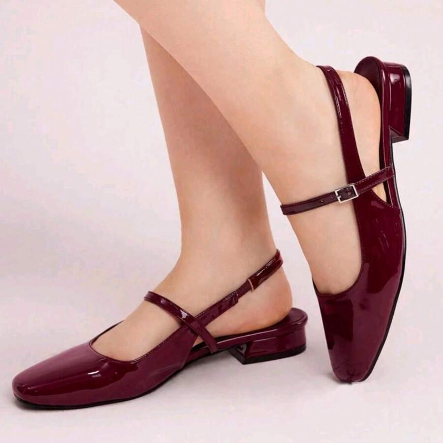 GAN AI Women Flats - Red - View 1
