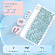 Teclado inalámbrico recargable ultrafino, compatible con iPad, Pro, Mini, Air, compatible con sistemas iOS, Android y Windows, 30 días de uso con una sola carga, teclado inalámbrico de 10 pulgadas - Ver 5