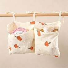 Yue Ye 1pc Baby Stroller Storage Bag, Diaper Hanging Bag, Double Pockets, Large Capacity, Pure Cotton Crepe Fabric, Baby's Halloween Gift - Multicolor - View 12