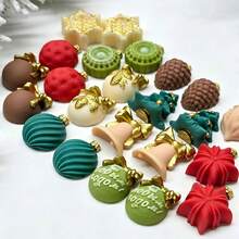 1pc 24-Cavity Mini Christmas Decoration Silicone Mold - Includes Mini Snowflake, Pine Cone, Christmas Tree, Bell And Ball Styles, Suitable For DIY Aromatherapy Candles, Handmade Soap, Epoxy Resin, Plaster Diffuser Stones And Christmas Winter Home Decor Crafts - White - View 8