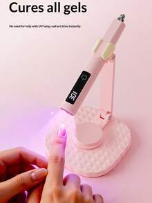 New Portable Mini Magnetic Handheld Nail Lamp Set, Professional Nail Salon Fast Drying, New Nail Straight Lamp UV Curing Light Fast Drying 2-Gear Timer Nail Baking Lamp Home Portable Handheld Nail Lamp - Multicolor - View 7