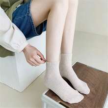 6 Pairs Women's Winter Soft Round Neck Socks, Solid Color Sports Fashion Comfortable Casual Socks, Suitable For Daily Wear - Multicolor - View 4
