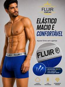 Kit com 10 Cuecas Boxer DRYFIT Lisa Box Masculino Adulto Forro 100% Algodão Conforto  Respirabilidade e Qualidade. - Multicolorido - Visão 9