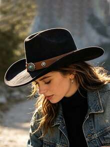 1pc Bohemian Western Cowboy Hat, Suitable For Music Festivals, Dancing And Themed Events, Hand Washable, Perfect For Party And Holiday Outfits - Multicolor - View 11