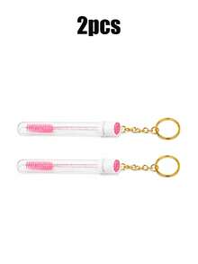 16pcs/8pcs/6pcs/4pcs/2pcs Portable Tube Lash Brush With Keychain, Rhinestone Handle Spiral Brow Brush, Eyelash Extension Grooming Tool, Mascara Wand With Dust-Proof Protective Tube Design, Portable Makeup Tool Suitable For Eyelash Extension Maintenance, Mascara, Eyebrow Pencil, Hairline Gel, Beginner Practice, Makeup Artist Look Creation Or Personal Daily Use - Multicolor - View 10