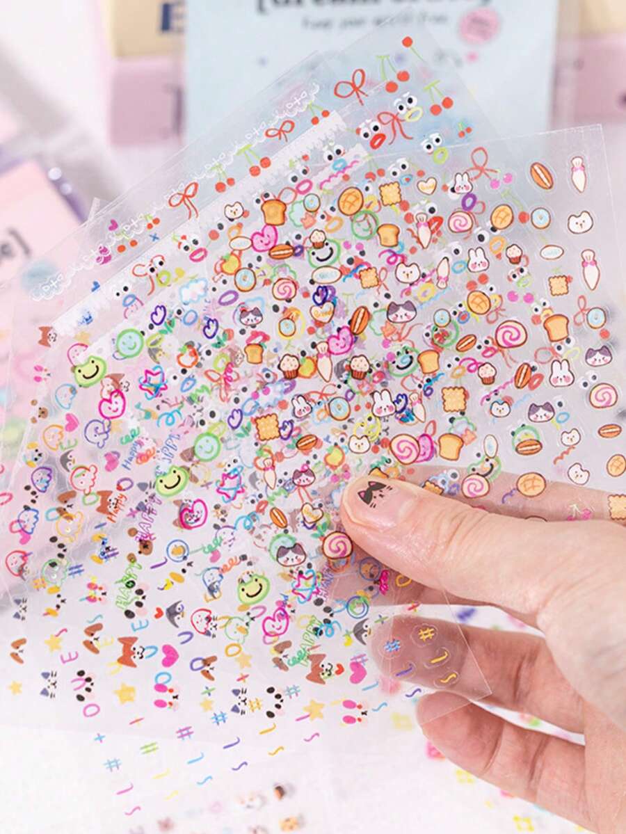 24pcs PET Film Cutting Stickers Mini Icons For Books Decor Materials Journal DIY Collages - B - View 1