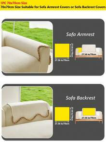 1PC French Countryside Style Irregular-Edge Sofa Cushion Cover – Chenille Four-Season Universal Non-Slip Seat Pad, New Style Machine Washable Sofa Throw Cover Protector - Beige - View 17