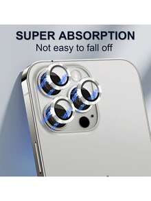 3pcs Silver 9H Metal Lens Tempered Glass Screen Protector Ultra-Thin High Definition Shockproof Scratch-Resistant Wear-Resistant Compatible With IPhone 17/16/15/14/13/12/11 All Series Pro Max/Pro/Plus/Air - Silver - View 8