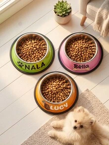 1 buah Mangkuk Anjing dengan Teks Kustom, Mangkuk Makanan dan Air Hewan Peliharaan yang Dipersonalisasi, Mangkuk Makan dengan Pola Kartun Kustom untuk Anjing dan Kucing Kecil dan Sedang, Hadiah Hewan Peliharaan - MultiWarna - View 6