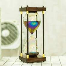 Timer, 30 Minutes Sand Timer,Hourg Lass With,Decor Home, Desk,Office, Wedding Decor (Black) - Black 1pc - View 3