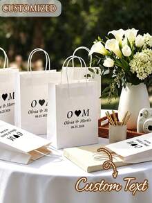 客製化婚禮禮物袋、客製化新娘與伴娘禮物盒、婚禮派對、客製化生日禮物袋、婚禮禮物袋、伴娘禮物袋、訂婚禮物袋、派對禮物袋、緞帶綁繩禮物袋、畢業禮物袋、員工禮物袋 - 彩色 - 查看 2