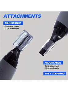 Multifunctional Eyebrow Trimmer, Electric For Men, Nose Hair Trimmer, Rechargeable Facial Hair Shaver Painless Detail Trimmer With Sharp Blade For Eyebrows, Sideburns, Nose And Ear Hair - Black - View 10