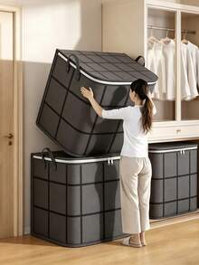 Large Capacity Clothing Storage Bag: Foldable Dust-Proof Storage Bag. Can Be Used As A Large Capacity Moving Bag, Wardrobe Organizer Bag, Or As A Portable Storage Bag Or Suitcase Replacement For Back-To-School And Graduation Seasons; Wide Opening Design For Easy Access To Clothes. Made Of High-Quality Fabric. Suitable For Travel, Moving And Bedroom Storage - Essential Home Storage, Economical And Practical - Multicolor - View 3