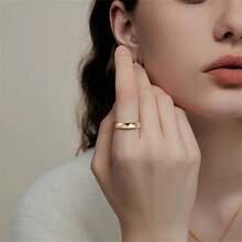 Minimalist Multi-Faceted Rhombus Polished Titanium Steel Ring, Gold And Silver Dual Color Options, 3D Cut Refractive Delicate Luster, Waterproof Hypoallergenic Non-Oxidizing Non-Fading, Plain Band Versatile For Commuting, Suitable As Couple Rings, Daily Stacking Rings, Simple Elegant Gift Accessory - Multicolor - View 3