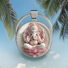 1 buah Gantungan Kunci, Gaya Spiritual Hindu, Bahan Logam, Desain Bulat, Pilihan Sempurna untuk Hadiah Keagamaan dan Meditasi, Cocok untuk Diberikan kepada Teman dan Keluarga, Ideal untuk Ganesh Chaturthi, Ulang Tahun, dan Perayaan Keagamaan - MultiWarna - View 1