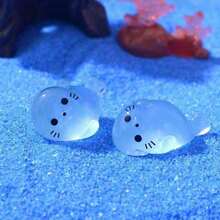50/30/20/10pcs Figur Resin Anjing Laut Bercahaya, Dekorasi Rumah untuk Meja, Model Kartun Lucu dengan Bentuk Acak - MultiWarna - View 4