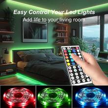 GHUSTAR LED Strip Lights With 44-Key Remote Controller, Flexible, Adjustable Color & Flashing Speed, Easy Installation, Suitable For Bedroom, Ceiling, Party Atmosphere, Holiday Decor, Gift - RGB - View 5