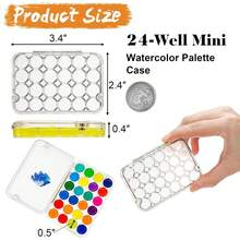 4 Pack Paint Saver Palette Box, 24-Well Watercolor Palette, Airtight Stay Wet Painting Palettes Tray With Lid, Portable Plastic Paint Container Artist Storage Gouache Oil Paints - 1 - View 2