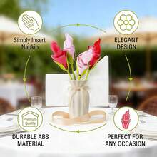 10/20pcs Floral Napkin Holders, Fashionable & Elegant, Creative Flower-Shaped Stand, Easy To Use, Combines Storage & Decorative Functions. Suitable For Weddings, Various Holiday Parties And Daily Table Settings - Easy-To-Use Floral Napkin Holders For Everyone - Multicolor - View 6