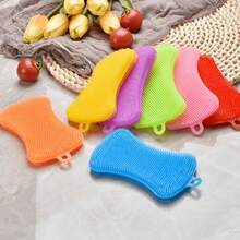 1pc Durable Dish Brush, Random Color, High-Quality Reusable Scrubbing Pad, Suitable For Kitchen Cleaning And Multi-Purpose Use - Multi-color - View 1