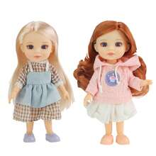 Set Boneka Anak Perempuan 4-in-1, Hadiah Pesta Anak Perempuan, Boneka BJD 6 Inci, Boneka Sendi dengan Berbagai Pakaian, Hadiah untuk Anak-anak, Hadiah Koleksi - 4 boneka - View 5
