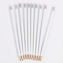 5pcs/15pcs/30pcs Simple White Round Pencil With Eraser, Pre-Sharpened, Suitable For Learning, Office And Practice - Sets - View 3
