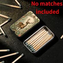 1pc Vintage Oil Painting Style Forest Deer Pattern Matchbox (Matches Not Included), Minimalist Portable High-End Matchbox, Fashionable Exquisite Pattern Matchbox, Halloween, Christmas And Holiday Gift, Small Accessory Storage Box - Multicolor - View 4