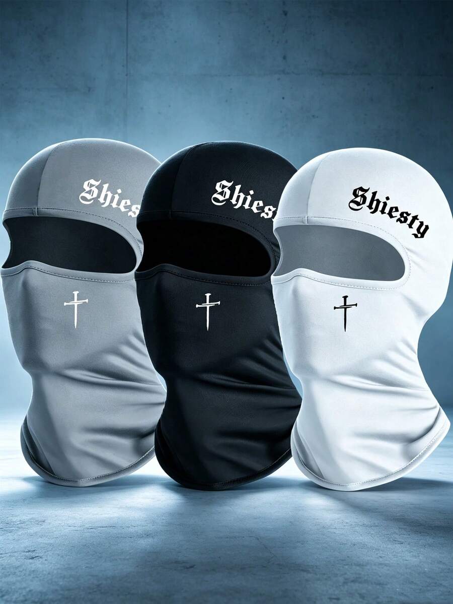 Set Balaclava Unisex Warna Polos Bermotif (1/2 buah), Masker Wajah Penuh Satu Lubang, Cocok untuk Pemakaian Sehari-hari dan Aktivitas Luar Ruangan - Gaya 11 - View 1