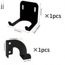 UNISURE 2pcs Wall Mount Storage Rack For Lawn Mower, Trimmer, Garage Garden Tools Organizer, Black Metal Heavy Duty Hook, Easy To Install - Combo Pack - View 7