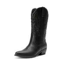 Women Mid-Calf Boots - Black - View 2