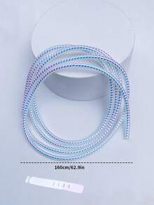 1 Set Laser Colorful Spiral Cable Protector, Laser Phone Charging Cable Protector TPU Soft Data Cable Storage Ring, Dust-Proof Anti-Tangle Cable Cord - Multicolor - View 2