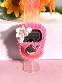 Custom New Multi-Color Rhinestone Flower Finger Counter Portable Ring Electronic Tally Counter Manual Button Counter Mini Handheld Counter Card-Mounted Electronic Prayer Beads Multi-Color Options -Tasbih- Suitable For Prayer Counting - Sports Counting - Holiday Gifts And More - Multicolor - View 18