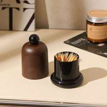 1pc Textured Plastic Toothpick Holder With Spherical Lid, Practical Premium Gift, Suitable For Living Room, Kitchen/Travel, Outdoor, Holiday, Home Toothpick And Dental Floss Storage - View 3