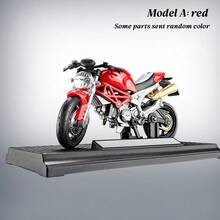 1pc 1:18 Diecast Alloy Racing Motorcycle Model With Base, Mini Simulation Sport Racing Bike Desktop Ornament, Collectible Toy Gift For Motorcycle Enthusiast - Black - View 7