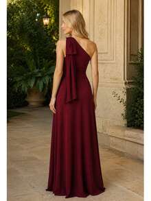Long Dress For Bridesmaid Wedding Graduation Light Party - Color caoba - Ver 2