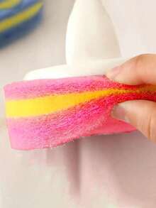 1pc Bathroom Sponge Cleaning Brush With Handle, Suitable For Wall And Tile Surfaces, Kitchen, Bathtub, Toilet Cleaning, Multi-Purpose Shower Sponge Scrubber With Handle - A - View 8