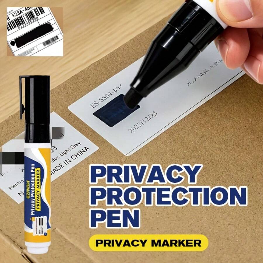 Privacy Protection Pen - Portable And Easy To Use, Protects Personal Information, Wide Tip For Quick Erasure, Suitable For Address Labels, Credit Cards, Phone Bills, Shipping Labels, Etc. EZIWON - One Size Fits All - View 1