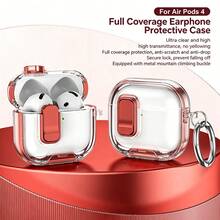1 buah Casing Ponsel/Penyangga Earphone Transparan dengan Tutup Terbuka dan Warna Kontras, Kompatibel dengan Apple 4 Earbud Bluetooth Nirkabel, Transparan dengan Pelindung Lembut untuk Switch Pro 2 - Clear - View 36