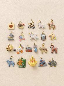 1pc New Anthropomorphic Animal Pendant, Exquisite Cute Style, 18k Gold PVD Plated 316 Stainless Steel Material, Waterproof And Fade-Resistant, Suitable For DIY Creative Necklace, Bracelet, Earring, Bag Chain, Keychain, Waterproof And Sweat-Resistant, Suitable For Daily Casual Wear - Multicolor - View 1