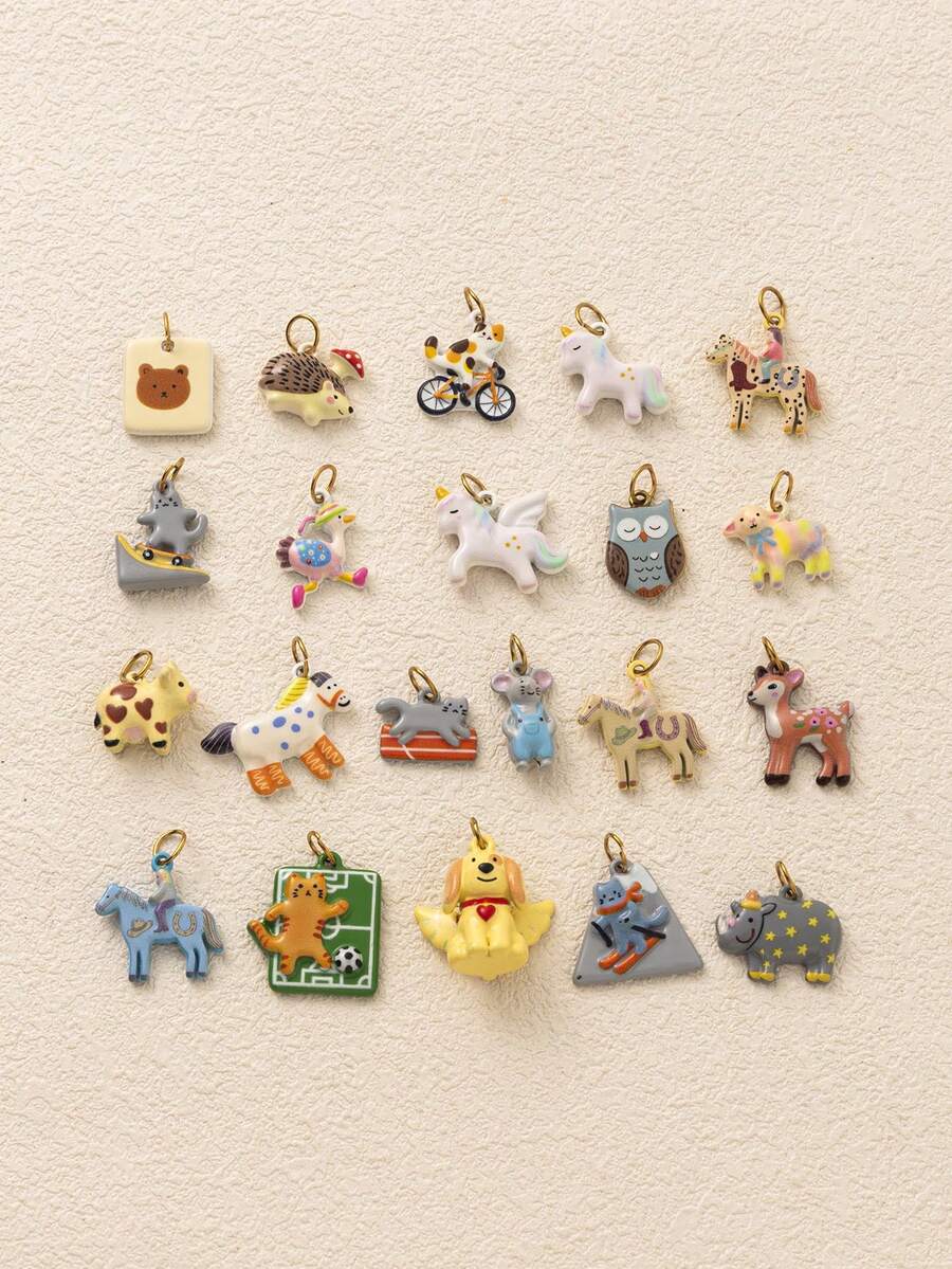 1pc New Anthropomorphic Animal Pendant, Exquisite Cute Style, 18k Gold PVD Plated 316 Stainless Steel Material, Waterproof And Fade-Resistant, Suitable For DIY Creative Necklace, Bracelet, Earring, Bag Chain, Keychain, Waterproof And Sweat-Resistant, Suitable For Daily Casual Wear - Multicolor - View 1