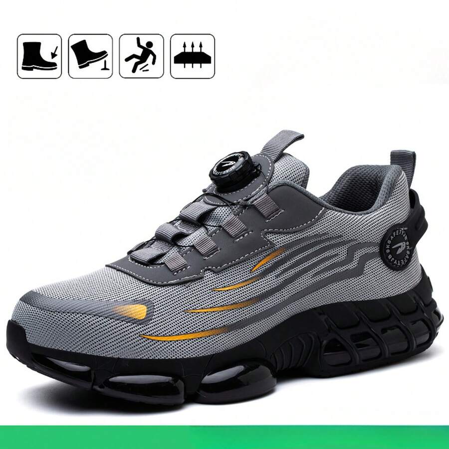 2026 New Men's Work Shoes For Summer, Spring And Autumn, Breathable Work Shoes, Comfortable And Durable Shoes - Light Grey - View 1