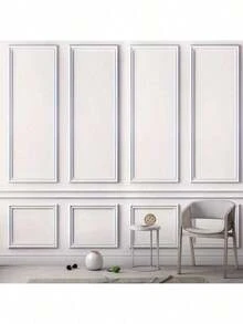 European Elegant Self-Adhesive PVC Decorative Trim, Easy Installation, Flexible, Perfect For Walls, Floors And Cabinets, Suitable For European, Roman Style Home, Wall, Floor And Bedroom Decoration - White - View 1